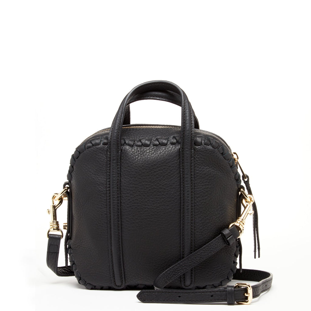 Black Purse Leather Crossbody Bag Medium Size Women's Handbag