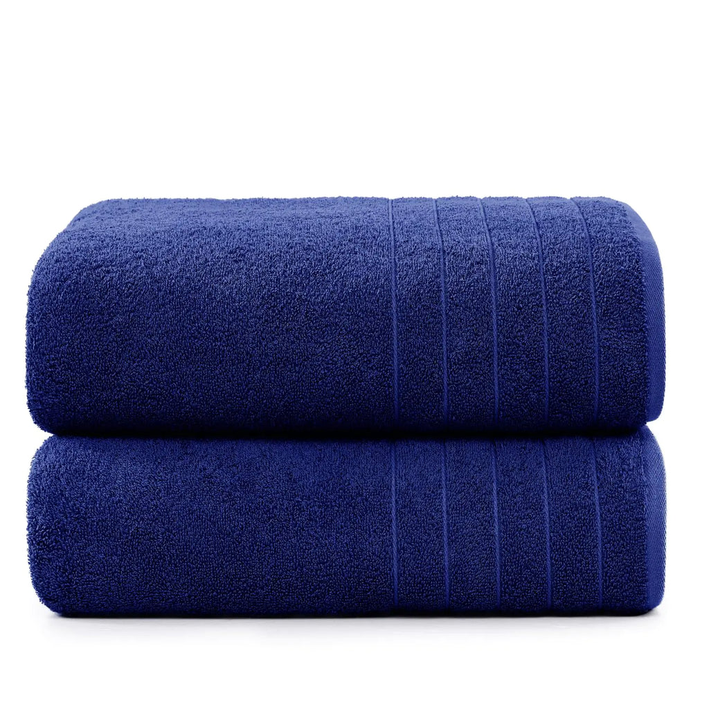 Casa Platino Oversized Bath Towels 2 Pack Large Bath Towel Set(30"x 60") 30 x 60 Inch Hotel Towels 100% Ring Spun Cotton Bath Towels Absorbent Bathroom Towels Set Quick Dry Bath Towels - Navy