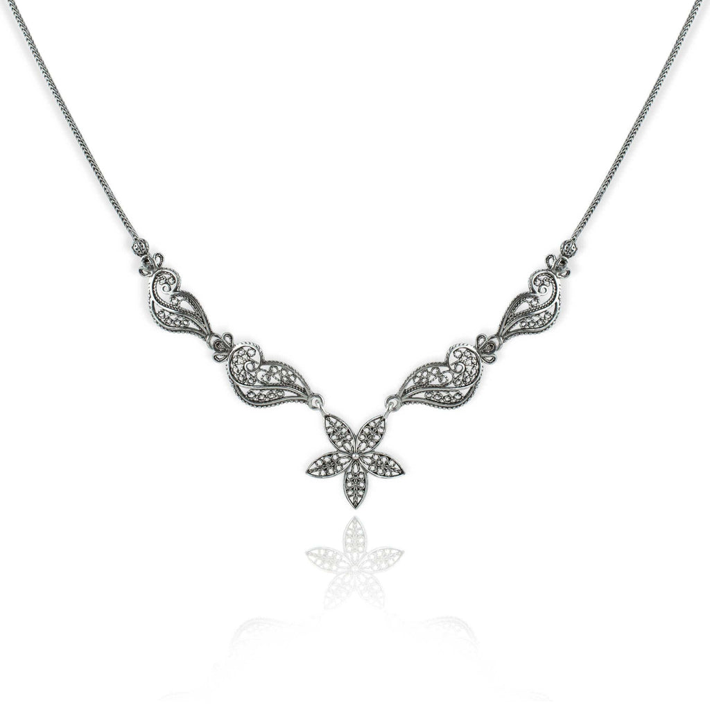 Filigree Art Women Sterling Silver Princess Necklace