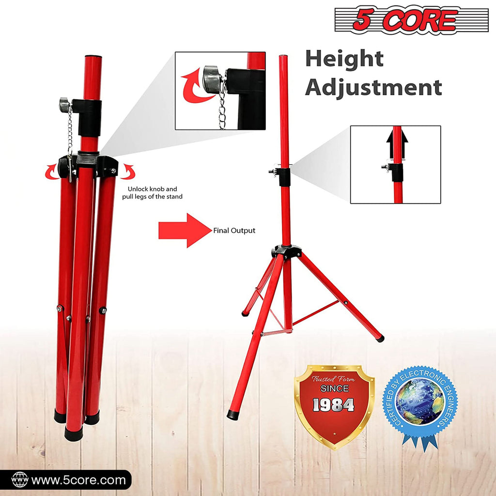 5 Core Speaker Stand Height Adjustable PA DJ Tripod Studio Monitor