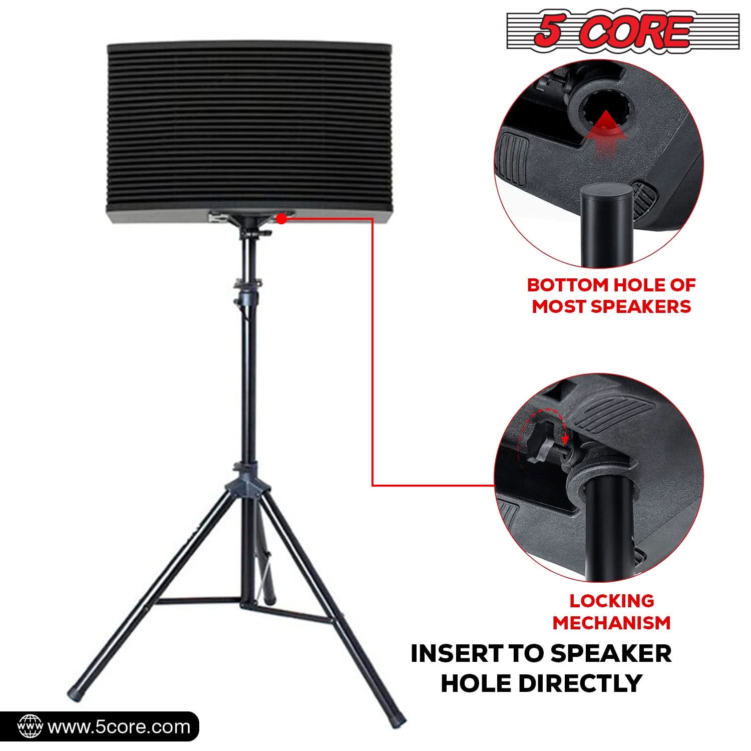 5 Core Speaker Stand Height Adjustable PA DJ Tripod Studio Monitor