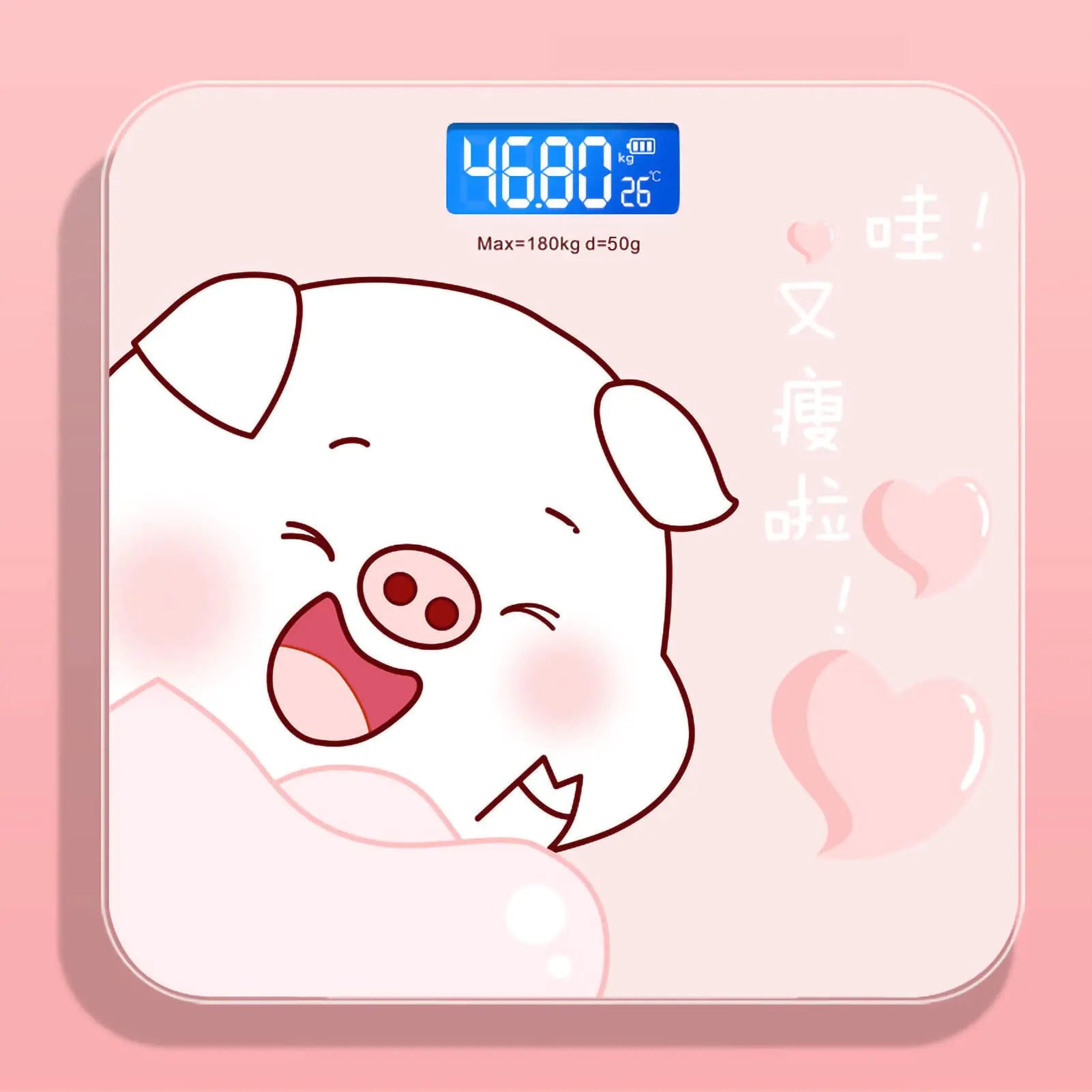Scale for Body Weight Smart Scale for Body Weight Accurate Measurement Tempered Glass Digital Bathroom Scale Weight Scale for Home(Sticker Pink Pig)