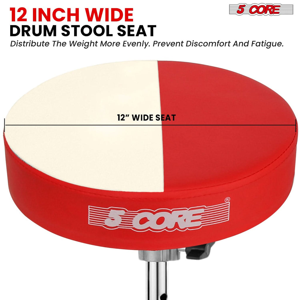 5Core Drum Throne Padded Guitar Stool Adjustable Drummer Seat for