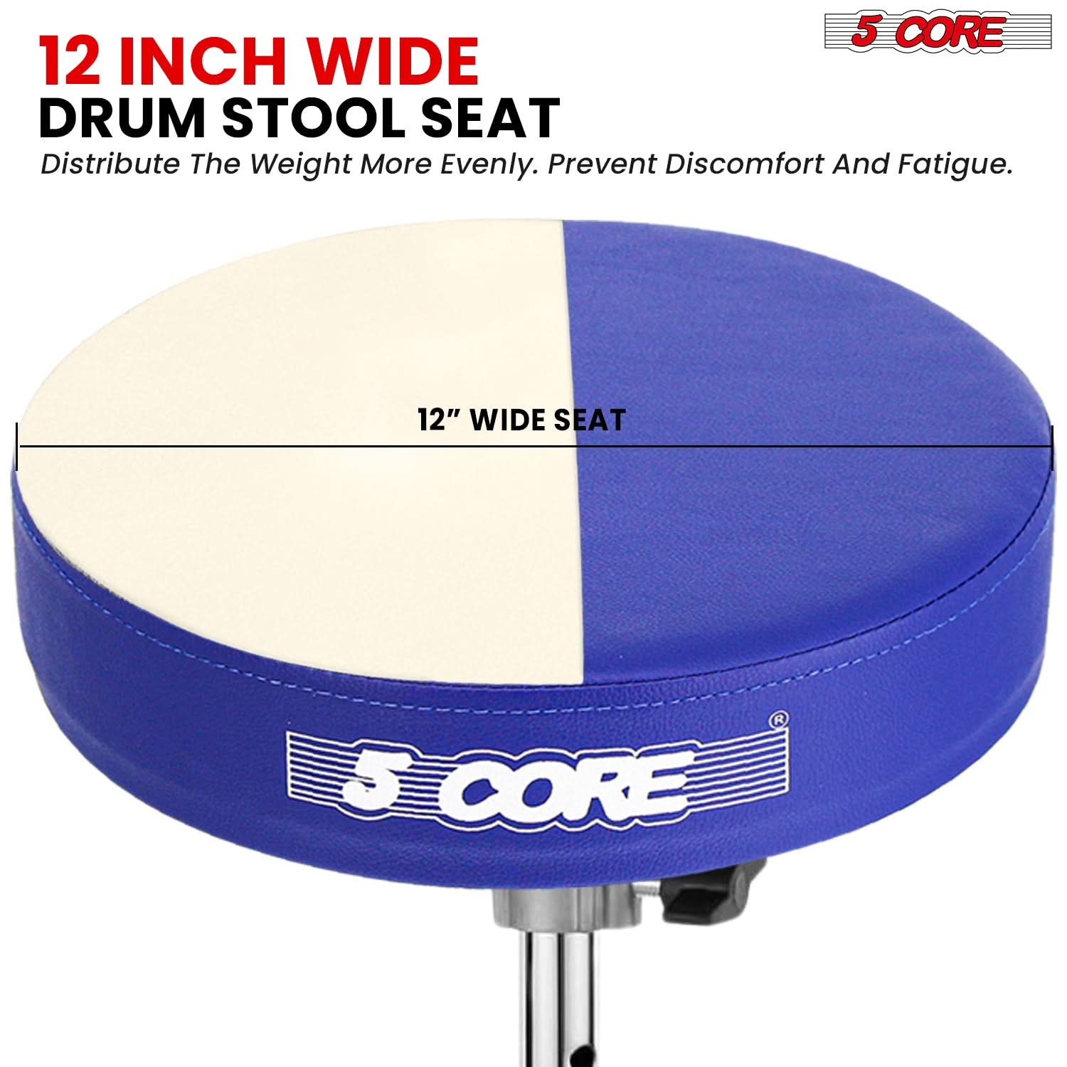5Core Drum Throne Padded Guitar Stool Adjustable Drummer Seat for