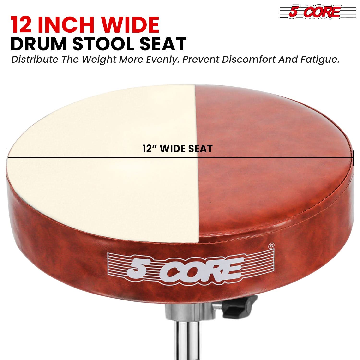 5Core Drum Throne Padded Guitar Stool Adjustable Drummer Seat for