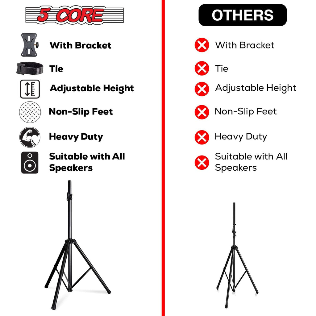 5 Core Speaker Stand Height Adjustable PA DJ Tripod Studio Monitor