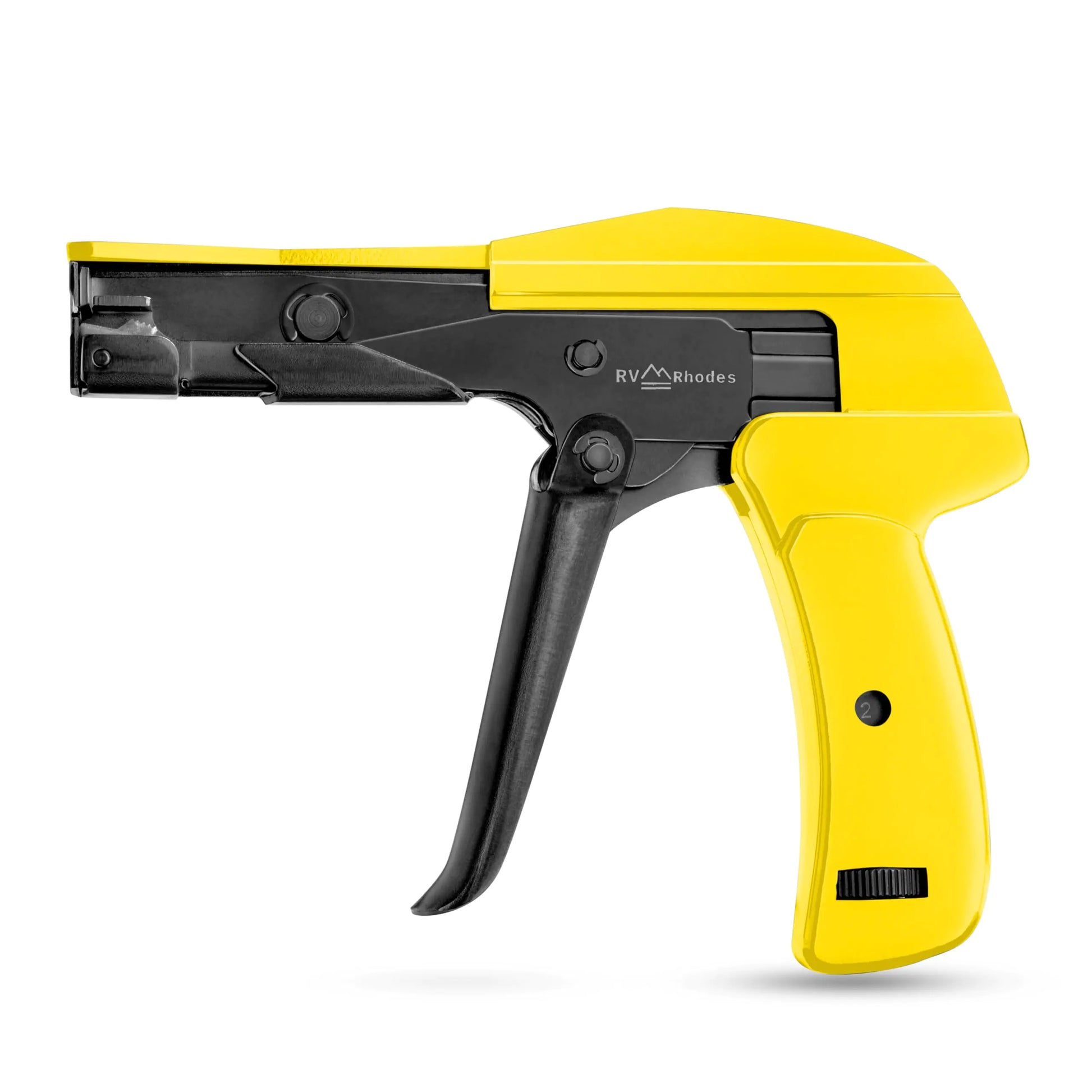 RV RHODES 42712 Zip Tie Gun/Cable Tie Install Tool Adjustable Tension with Built-In Cutter for Nylon Ties up to 1/4”- Yellow