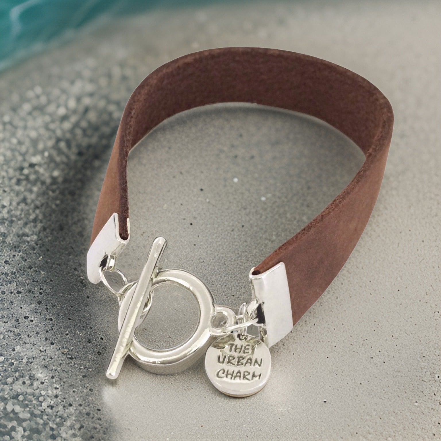 Distressed Tan Leather Color Band Bracelet by The Urban Charm