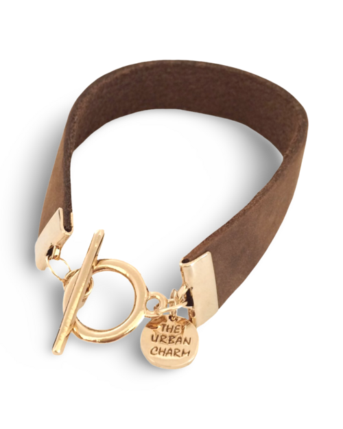 Distressed Tan Leather Color Band Bracelet by The Urban Charm