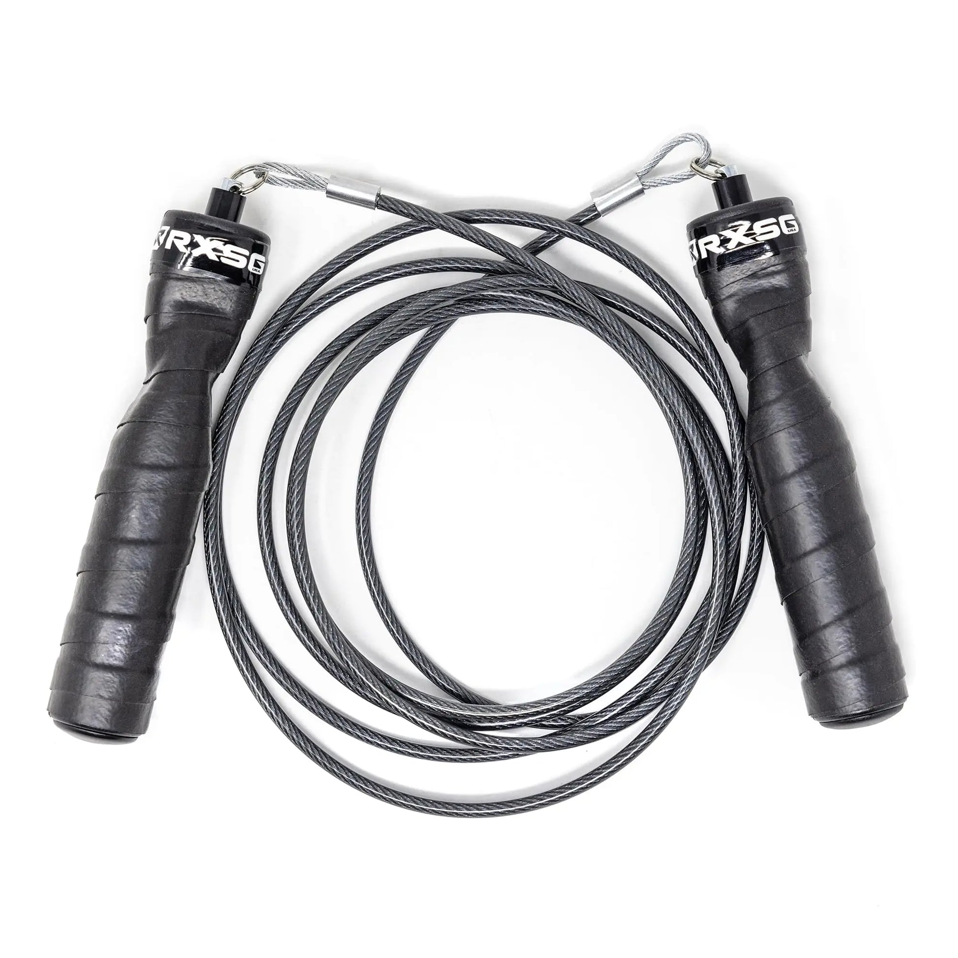 Rx Smart Gear Jump Rope - Black Ops Ergonomic Handles with Trans Black Cable Buff 3.4 80" | Jump Smart Weighted Speed Rope for Sports & Fitness MMA HIIT Cardio & Functional Workout