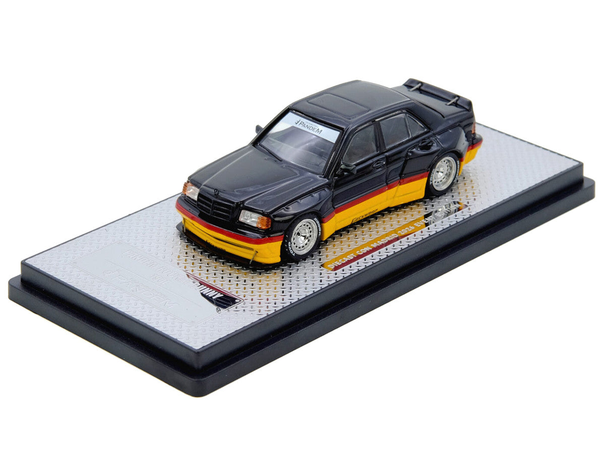 Pandem Rocket Bunny 190E Black with Red and Yellow Stripes "Diecast Con Madrid 2026 Event Edition" 1/64 Diecast Model Car by Inno Models-3