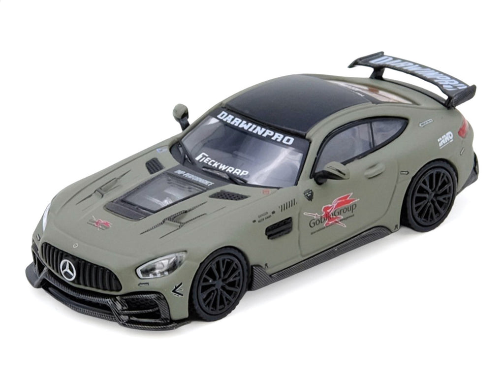 DarwinPRO iMP-Performance AMG GT "Goblin Group" Matt Green with Black Top 1/64 Diecast Model Car by Inno Models-1