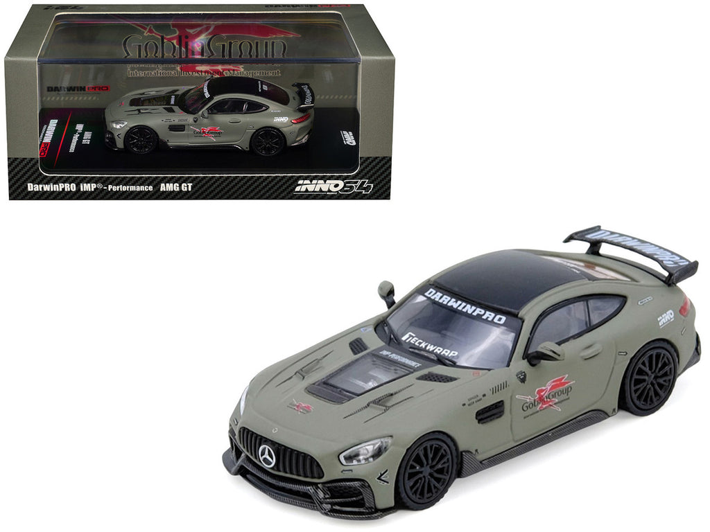DarwinPRO iMP-Performance AMG GT "Goblin Group" Matt Green with Black Top 1/64 Diecast Model Car by Inno Models-0