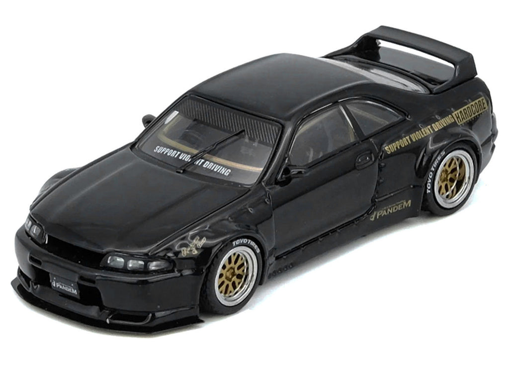 Nissan Skyline GT-R (BCNR33) RHD (Right Hand Drive) "Pandem - Rocket Bunny" Black 1/64 Diecast Model Car by Inno Models-1