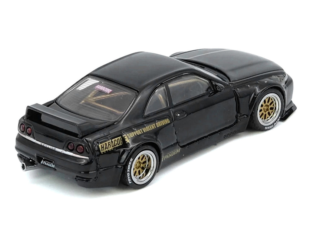 Nissan Skyline GT-R (BCNR33) RHD (Right Hand Drive) "Pandem - Rocket Bunny" Black 1/64 Diecast Model Car by Inno Models-2