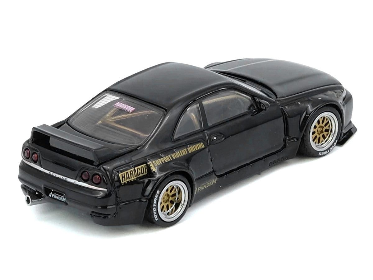 Nissan Skyline GT-R (BCNR33) RHD (Right Hand Drive) "Pandem - Rocket Bunny" Black 1/64 Diecast Model Car by Inno Models-2