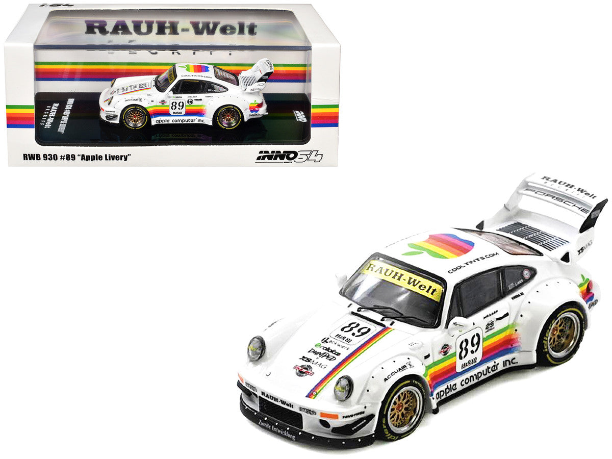 RWB 930 #89 "Apple Livery" White with Stripes 1/64 Diecast Model Car by Inno Models-0