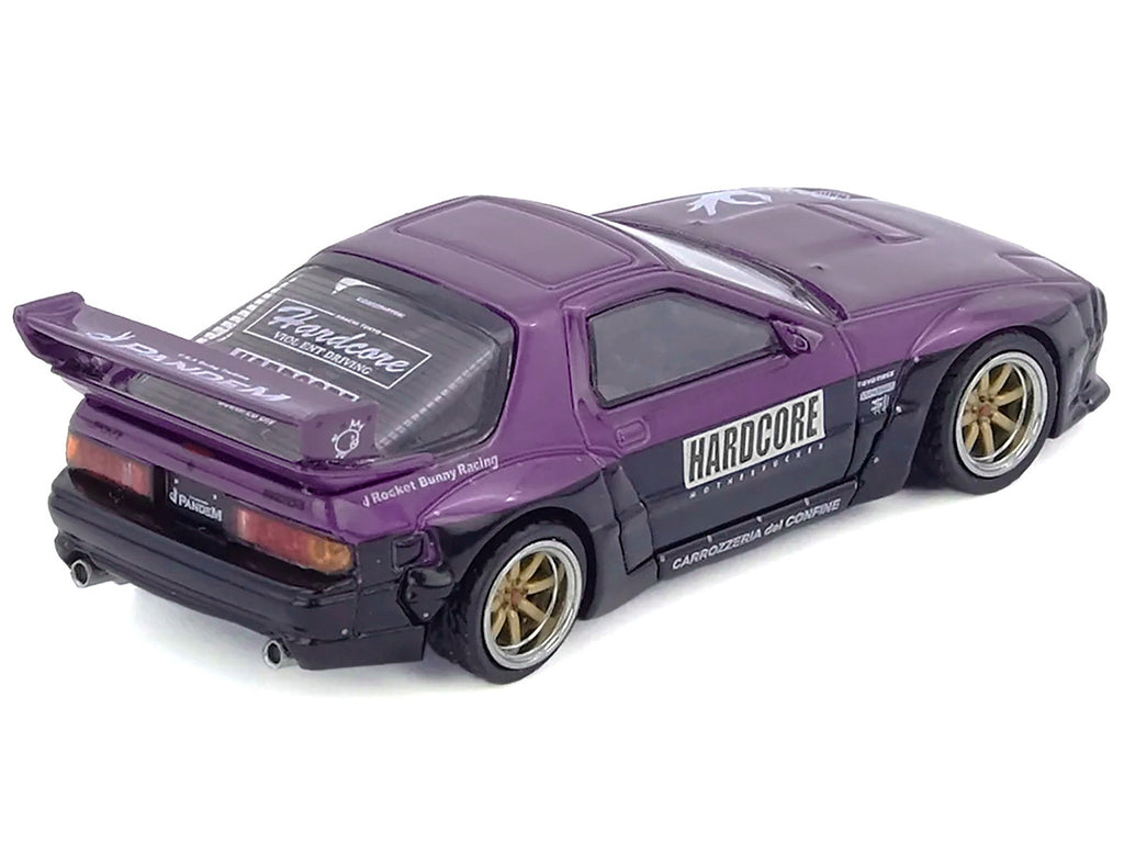 Mazda RX7 (FC3S) "Pandem Rocket Bunny" Kit Purple Metallic and Black 1/64 Diecast Model Car by Inno Models-2