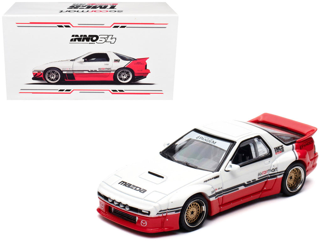 Mazda RX-7 (FC3S) "Pandem Rocket Bunny" White and Red with Black Stripes "The Model Car Show Singapore 2025 Event Edition" 1/64 Diecast Model Car by Inno Models-4