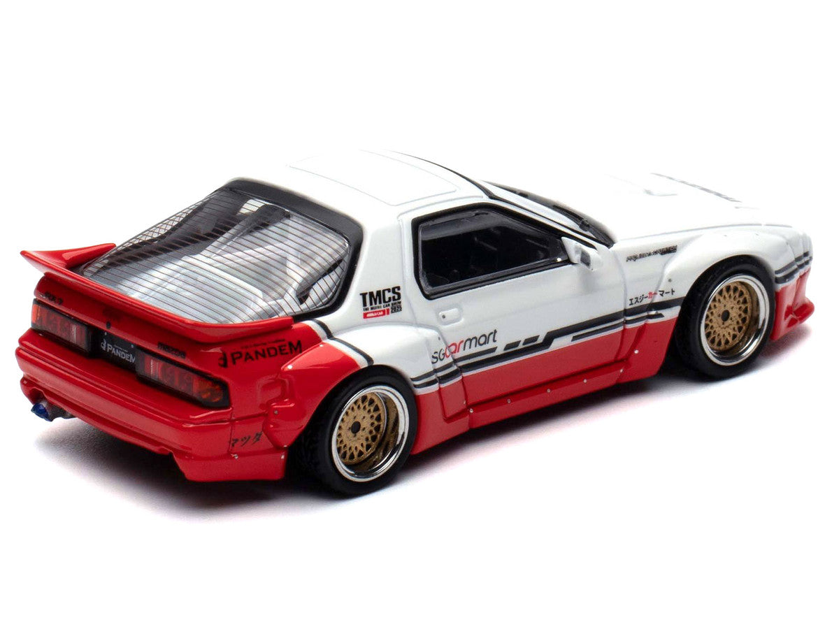Mazda RX-7 (FC3S) "Pandem Rocket Bunny" White and Red with Black Stripes "The Model Car Show Singapore 2025 Event Edition" 1/64 Diecast Model Car by Inno Models-2