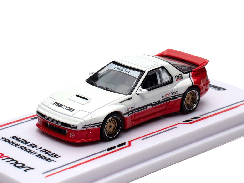 Mazda RX-7 (FC3S) "Pandem Rocket Bunny" White and Red with Black Stripes "The Model Car Show Singapore 2025 Event Edition" 1/64 Diecast Model Car by Inno Models-1