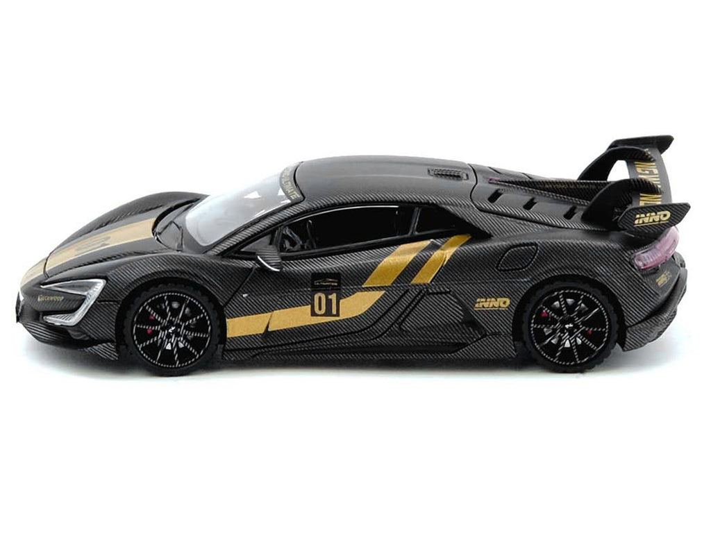 Yangwang U9 #01 Carbon Fiber with Gold Stripes "APA XPO 2025 Event Edition" 1/64 Diecast Model Car by Inno Models-2