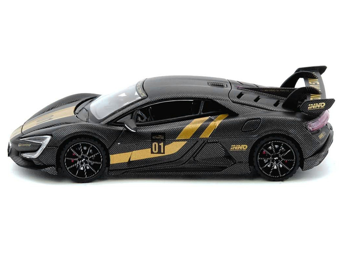 Yangwang U9 #01 Carbon Fiber with Gold Stripes "APA XPO 2025 Event Edition" 1/64 Diecast Model Car by Inno Models-2