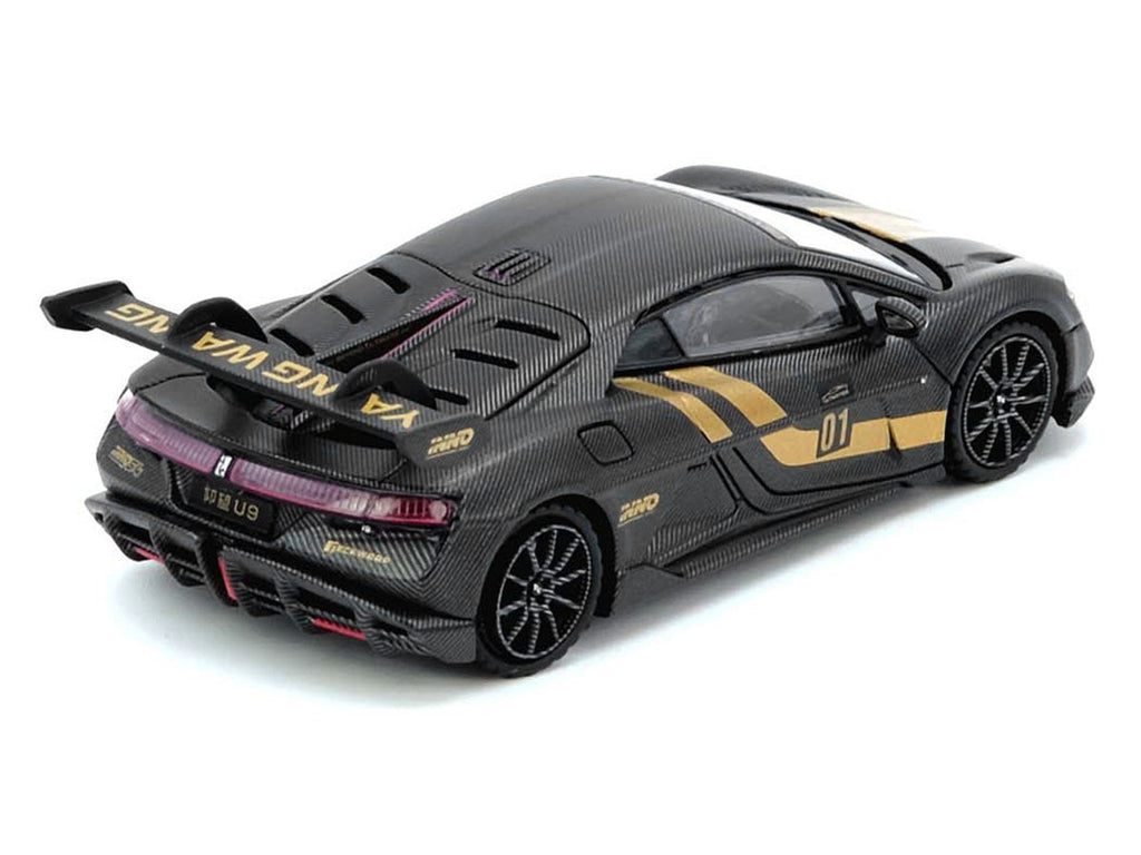 Yangwang U9 #01 Carbon Fiber with Gold Stripes "APA XPO 2025 Event Edition" 1/64 Diecast Model Car by Inno Models-3