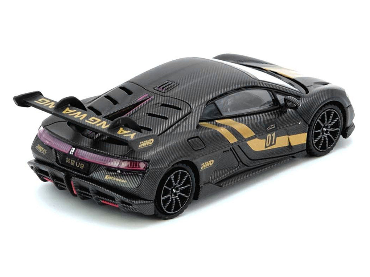 Yangwang U9 #01 Carbon Fiber with Gold Stripes "APA XPO 2025 Event Edition" 1/64 Diecast Model Car by Inno Models-3