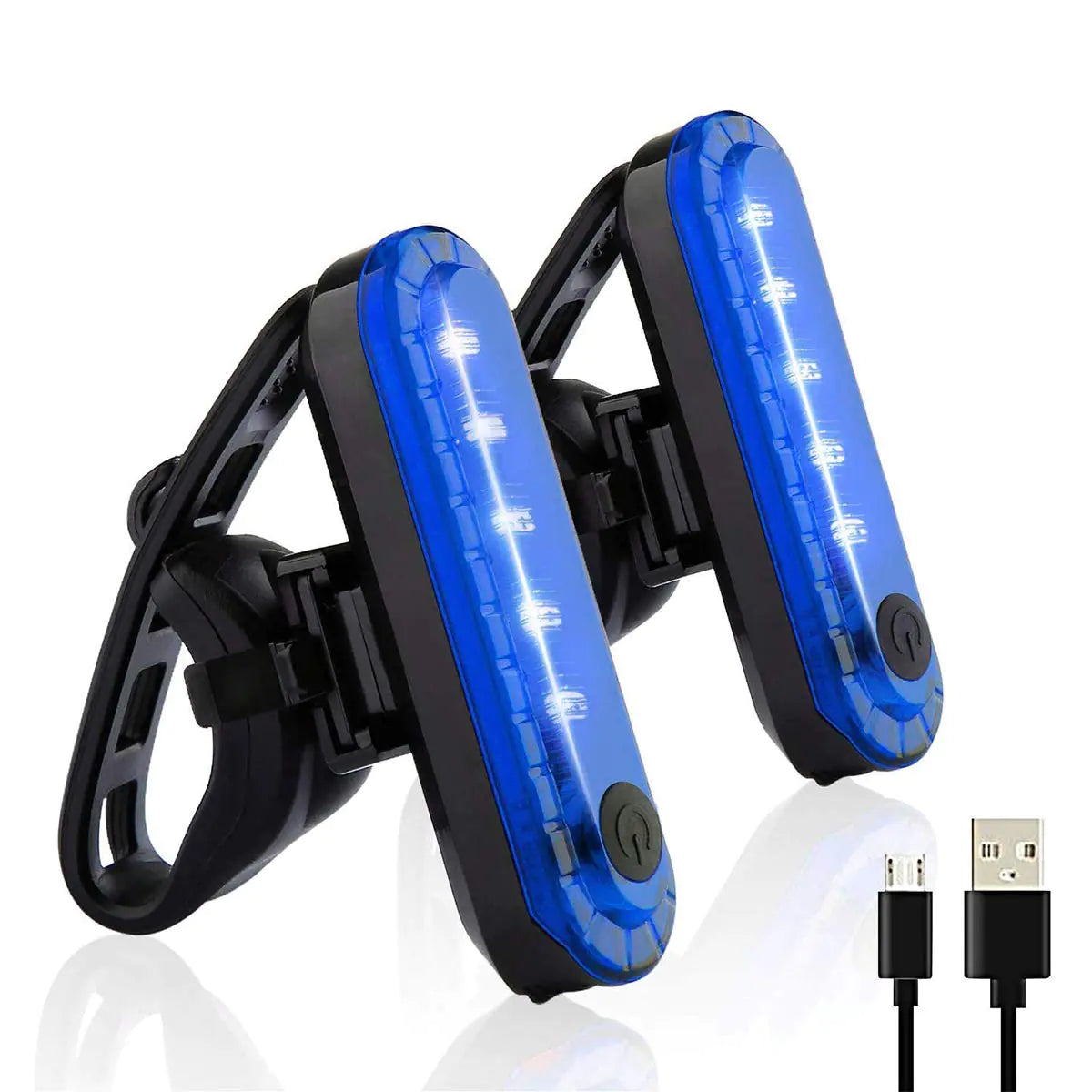 Volcano Eye Blue Bike Light 2 Pack Bright Cycling Lights at Night USB Rechargeable Bicycle Taillights High Intensity Led Safety Cycling Lights Accessories Fits On Any Scooter Road BikesHelmets