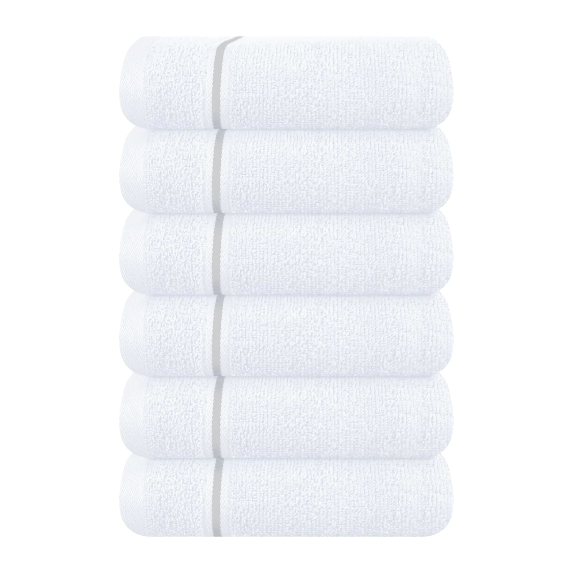 MyOwn Ultra Soft Cotton 6 -Piece Hand Towel Set 16x24 Inch Ideal for use in Bathroom Kitchen Gym Spa & General Cleaning Compact & Lightweight Multi Purpose Hand Towels - White