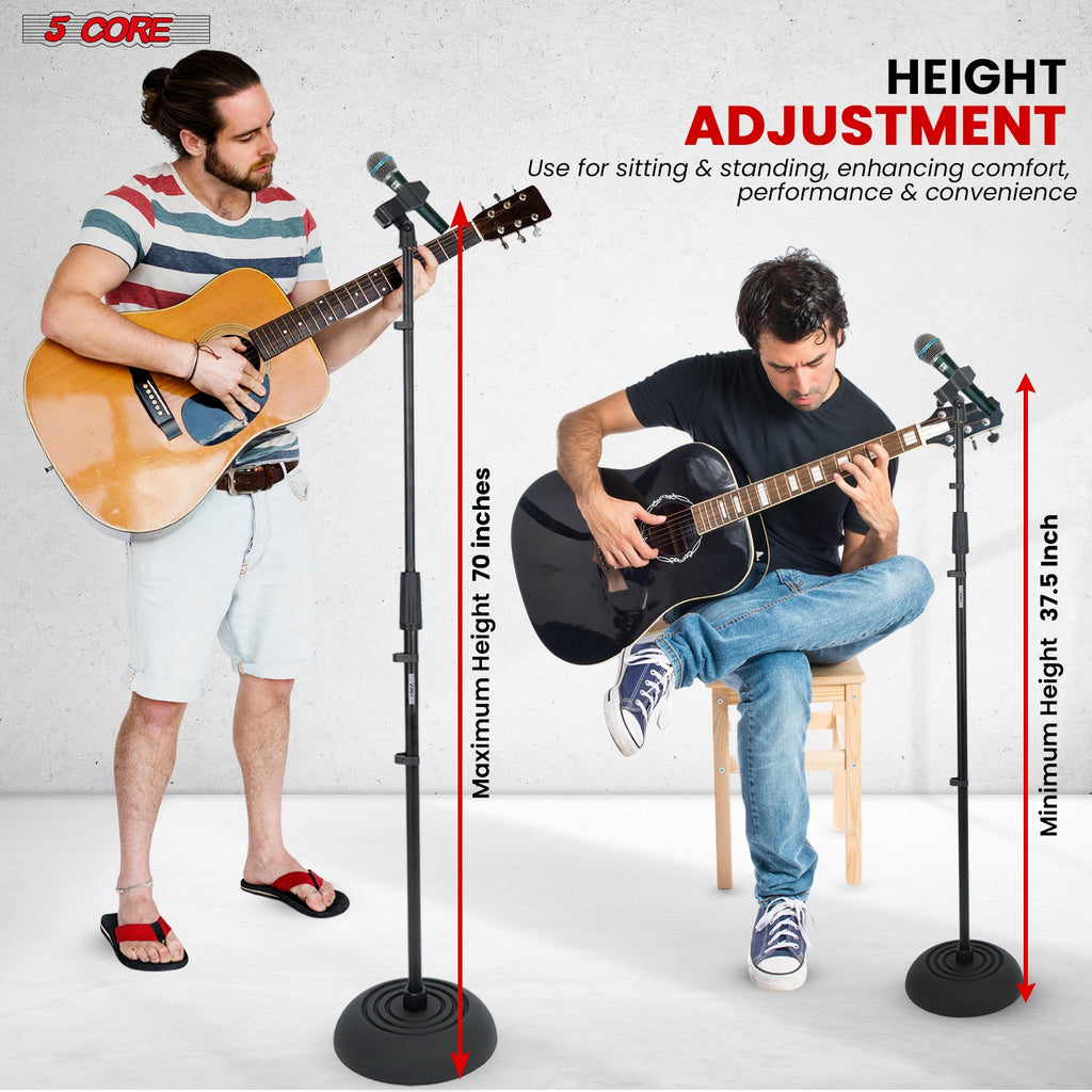 5Core Mic Stand Floor Heavy Duty Height Adjustable Pedestal Para