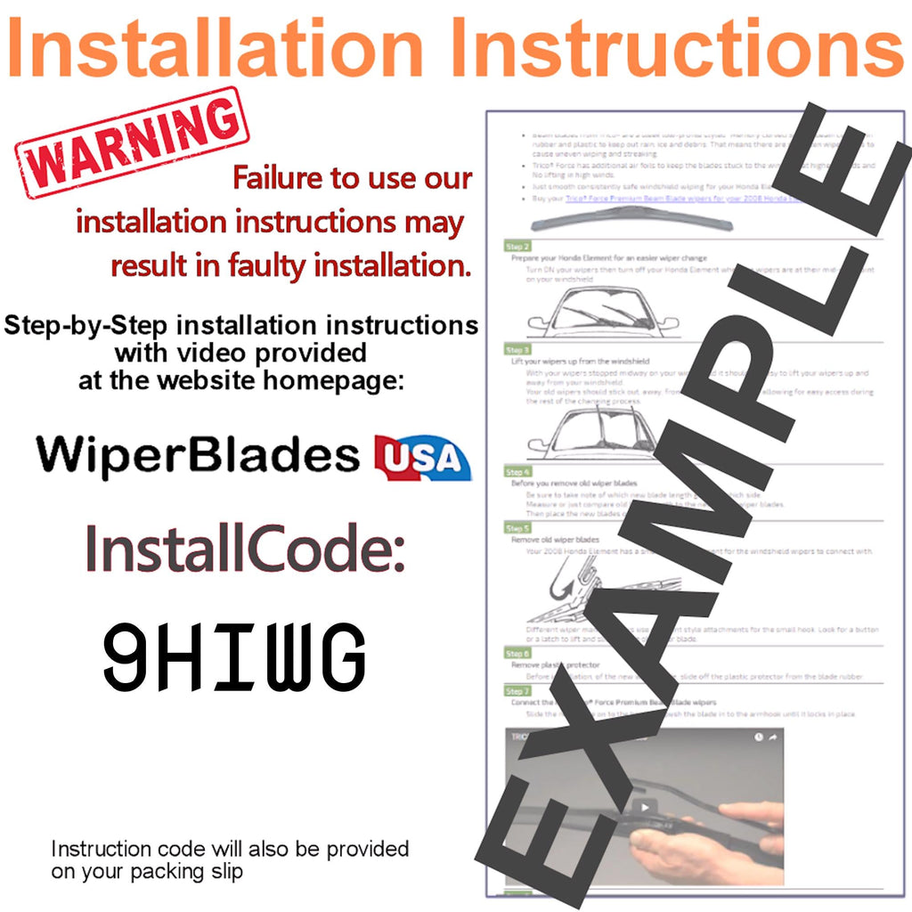 2015 Nissan Juke Wiper Blades w/2yr Wear Warranty (Set of 3) w/Rear Beam Wipers-4