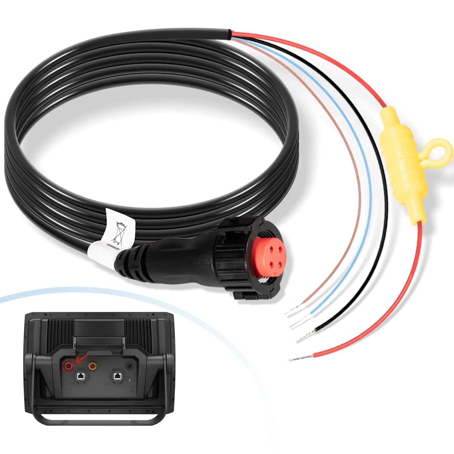 010-12938-00 Power Cable(4-Pin) for Garmin EchoMAP Ultra 2 102sv 106sv 122sv 126sv 10” & 12” Chartplotter/Sounder Combo