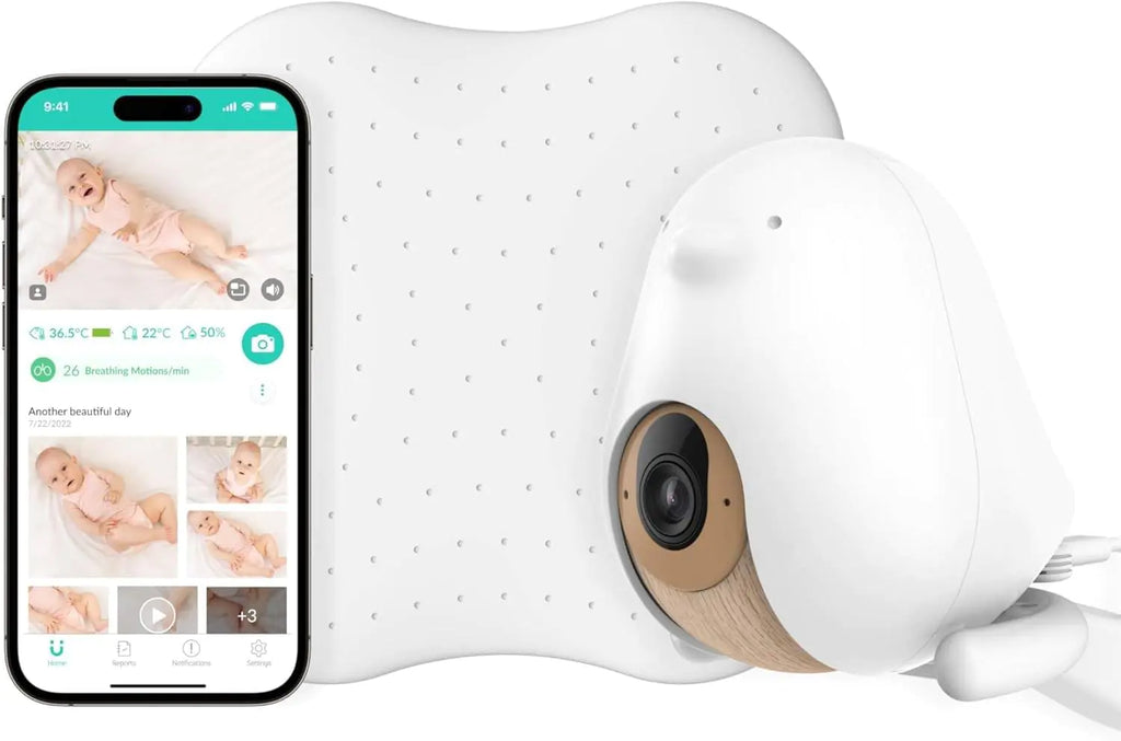 Cubo Ai Sleep Safety Bundle - Includes 1080p HD Night Vision Cubo Ai Plus Smart Baby Monitor with 3-Stand Set & Sleep Sensor Pad | Proactive AI Safety Alerts Sleep Analytics & Micro Motion Detection