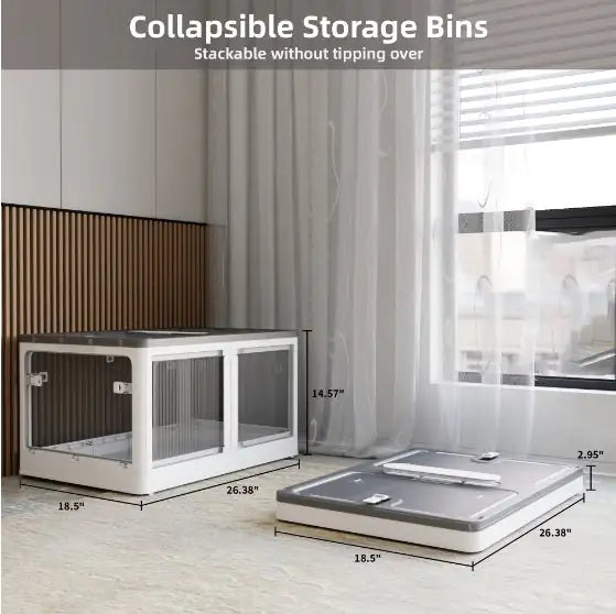 4 Packs Of Clear Stackable Storage Bins
