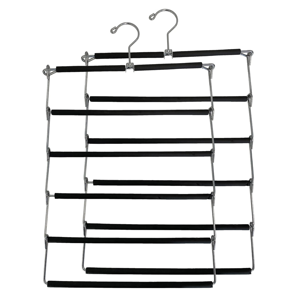 Multi Tier Swing Arm Pants Hanger | Space Saving Clothing Hangers with Foam Padding and Removable Arms | Alloy Steel Construction for Durability (2 5 Tier)