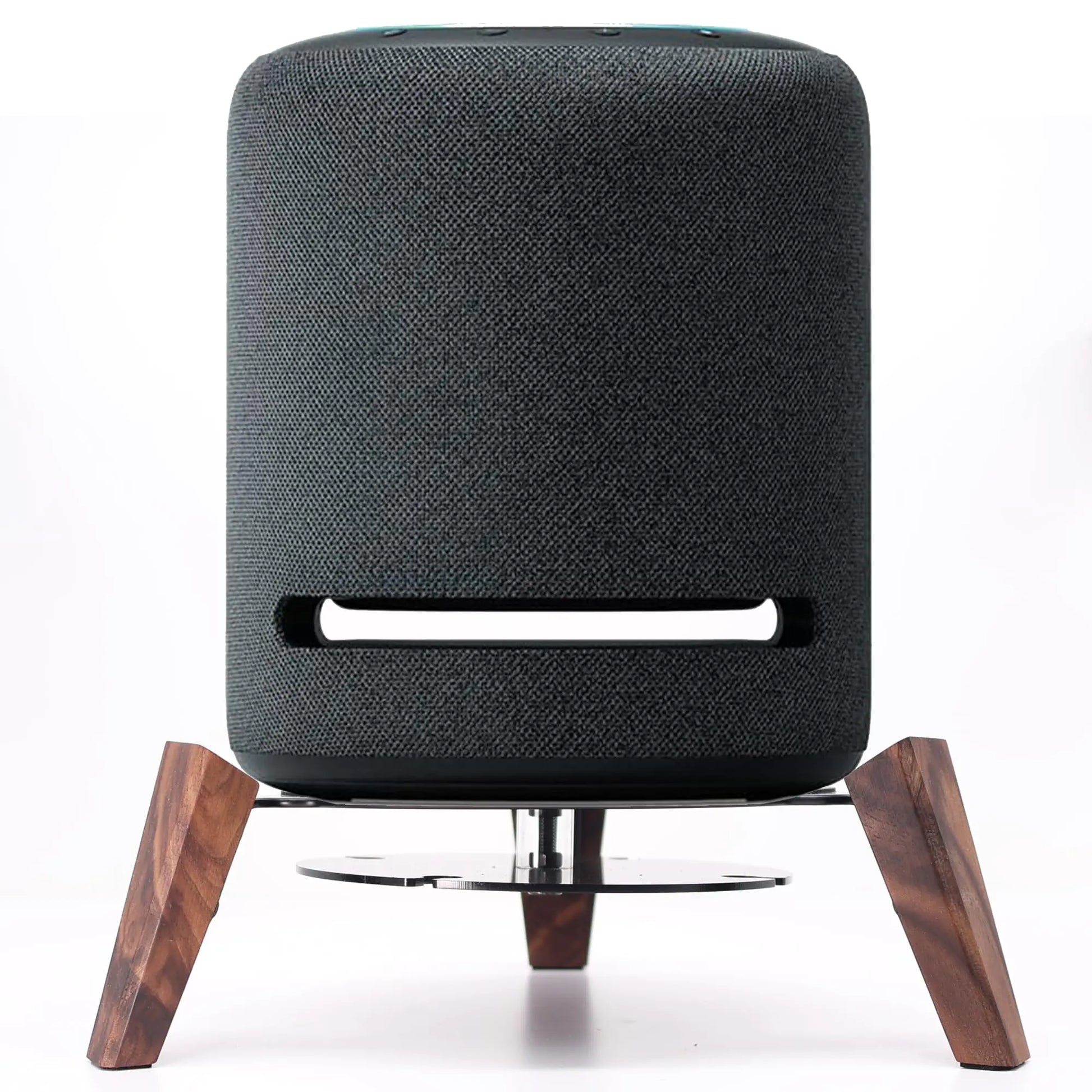 Wooden Stand for Echo Studio and Homepod 2nd/1st Gen Smart Speaker Stable Desktop Mount for Better Sound and Home Decoration (Black Walnut)