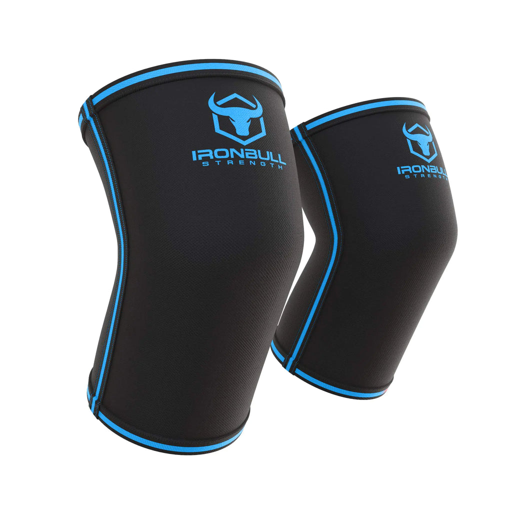 Elbow Sleeves 5mm (1 Pair) - High Performance Elbow Sleeve Support for Weightlifting Weight Training & Powerlifting - Best Compression Straps - for Men and Women (XX-Large Black/Blue)