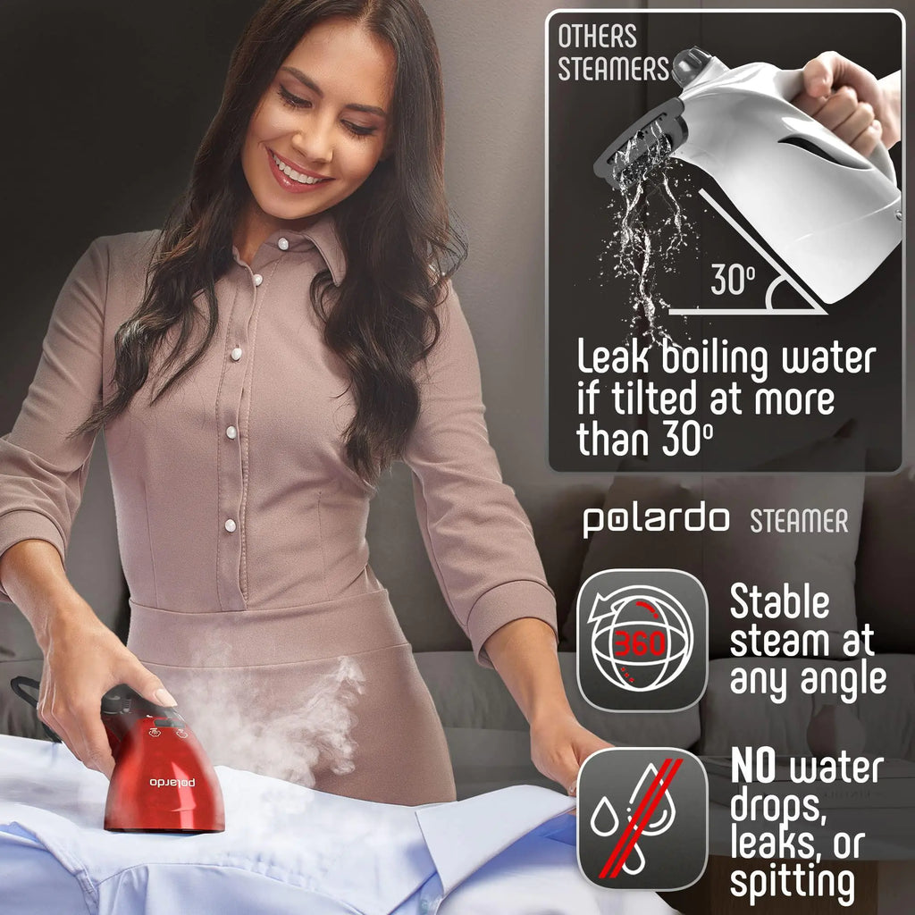 Clothing Steamer Travel Size Vacation Red Steam Iron Handheld Portable Garment