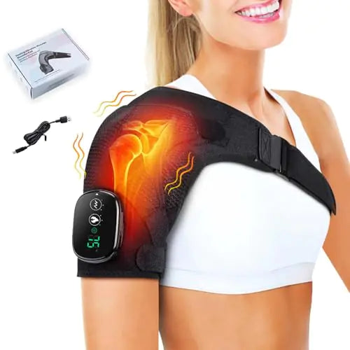 3 in 1 Shoulder Device Shoulder Device Shoulder Brace with Heat and Massage Shoulder Brace (Black)