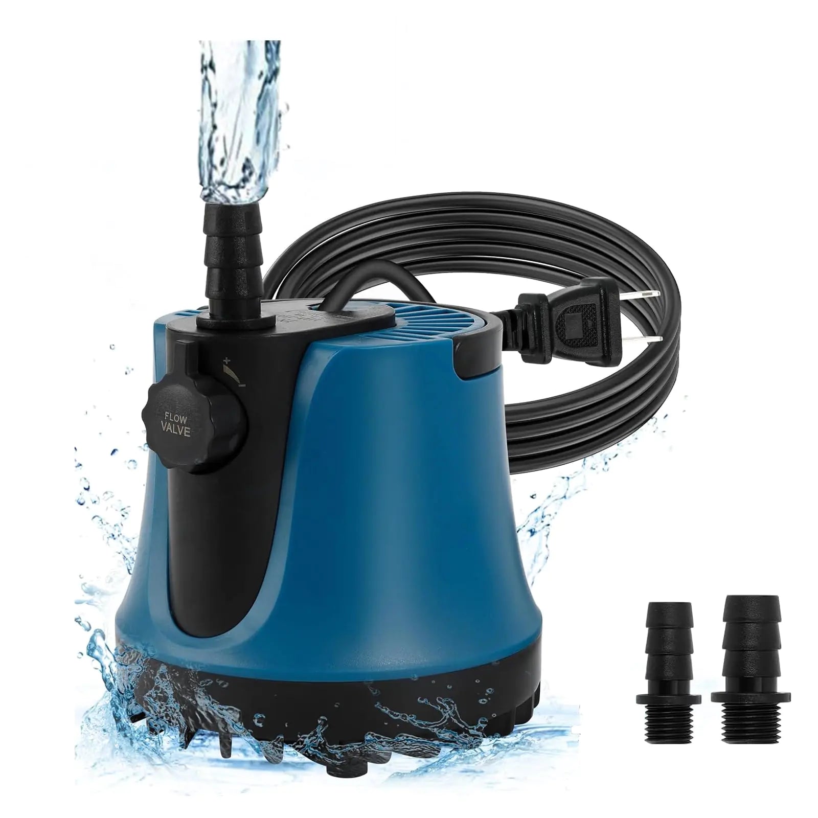 Submersible Fountain Water Pump528 GPH 35W Ultra Quiet Small Sump Pump with 8.2ft High Lift 2 Nozzles for AquariumFish TankPondWaterfall StatuaryHydroponics