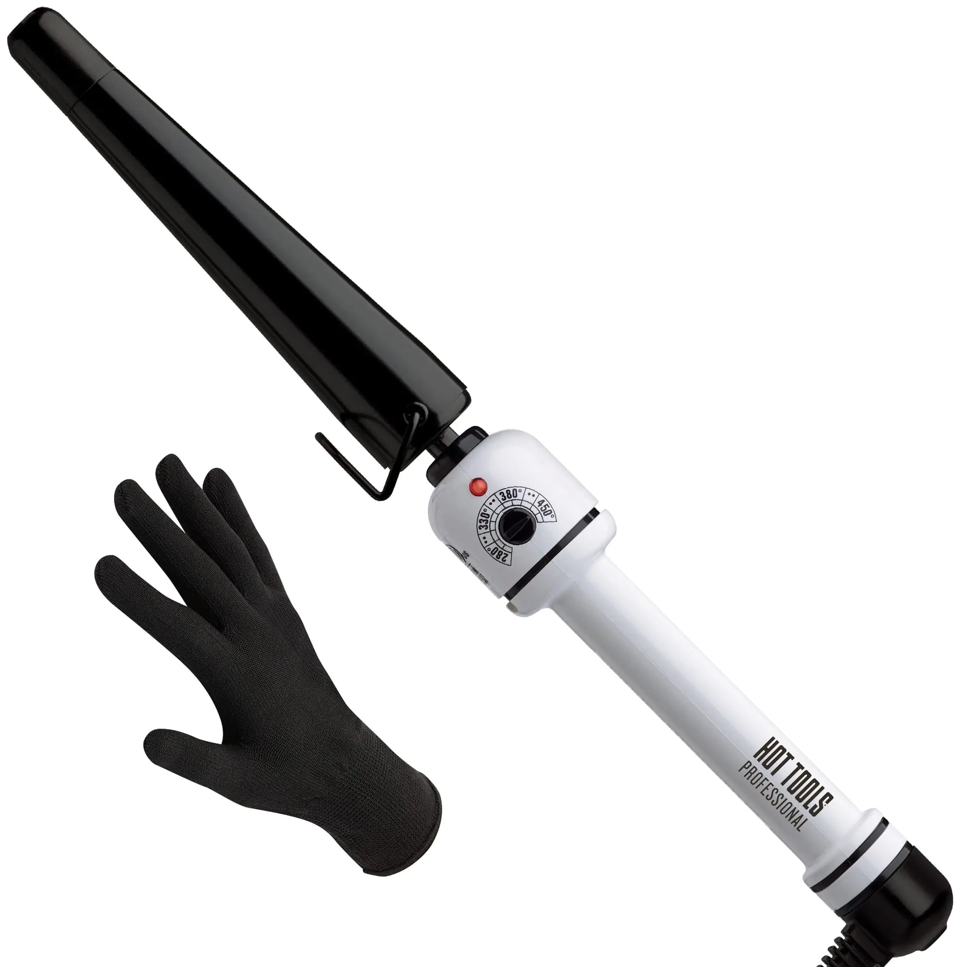 Hot Tools Pro Artist Nano Ceramic Tapered Curling Wand | For Smooth Shiny Hair (3/4 to 1-1/4 in)|White