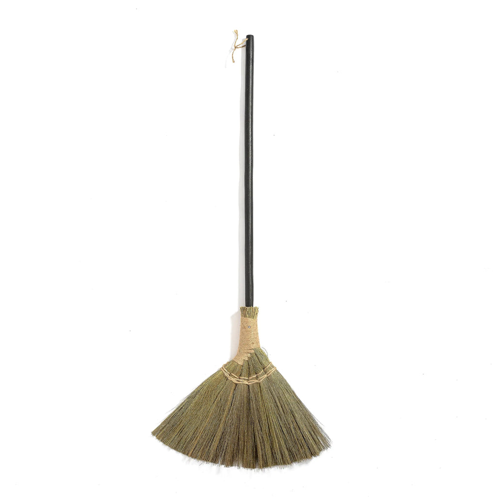 TTS For Home Vietnamese Broom 46inch Length - Broom for Sweeping Indoor Outdoor - Long Wooden Handle Natural Soft Broom for Jumping Weeding Decoration