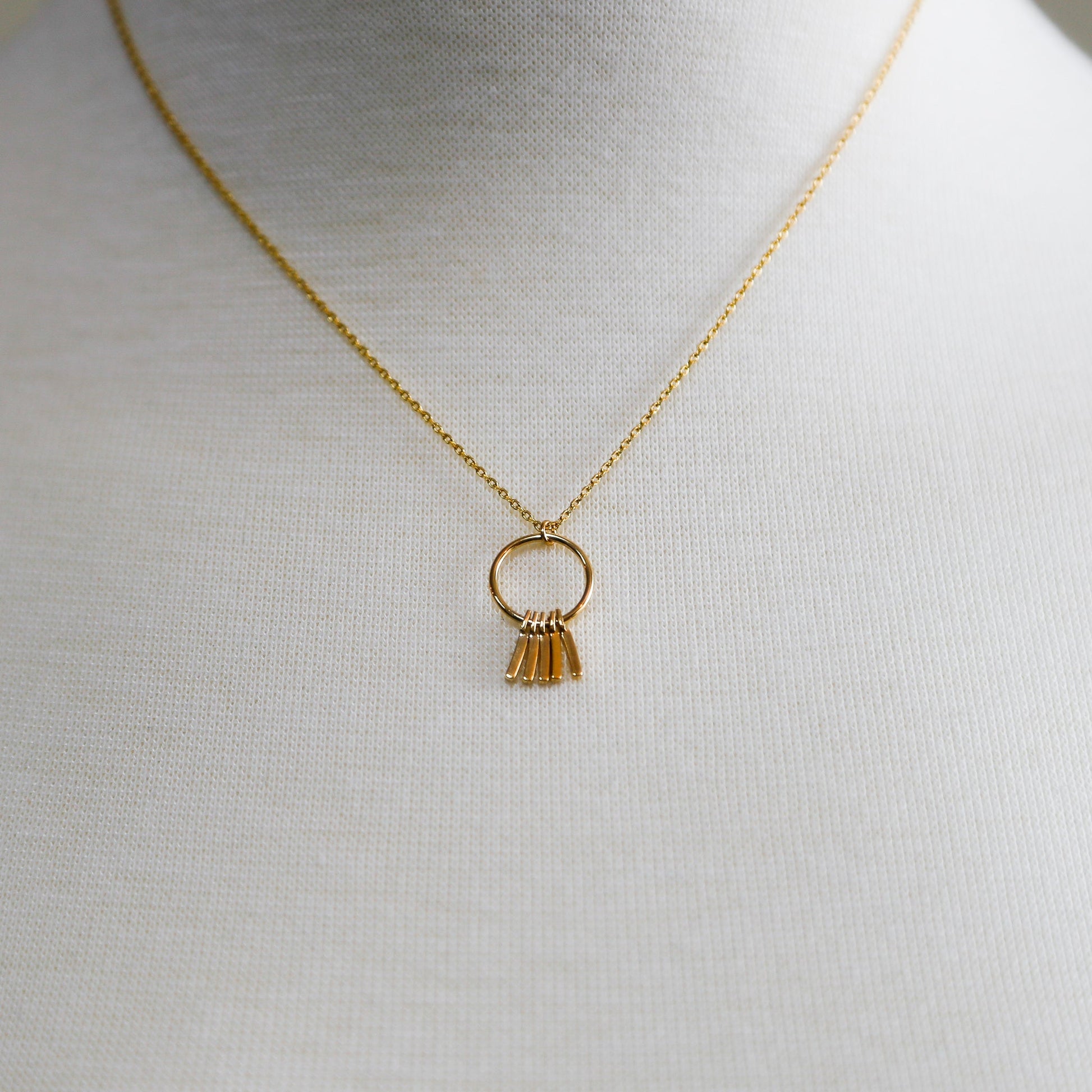 Golden Wind Chimes Pendant Necklace