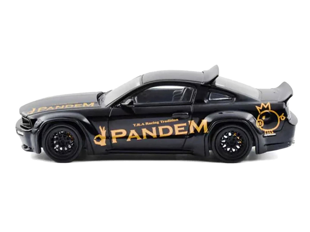 Pandem Mustang Black with Gold Graphics 1/64 Diecast Model Car by Model Model-0