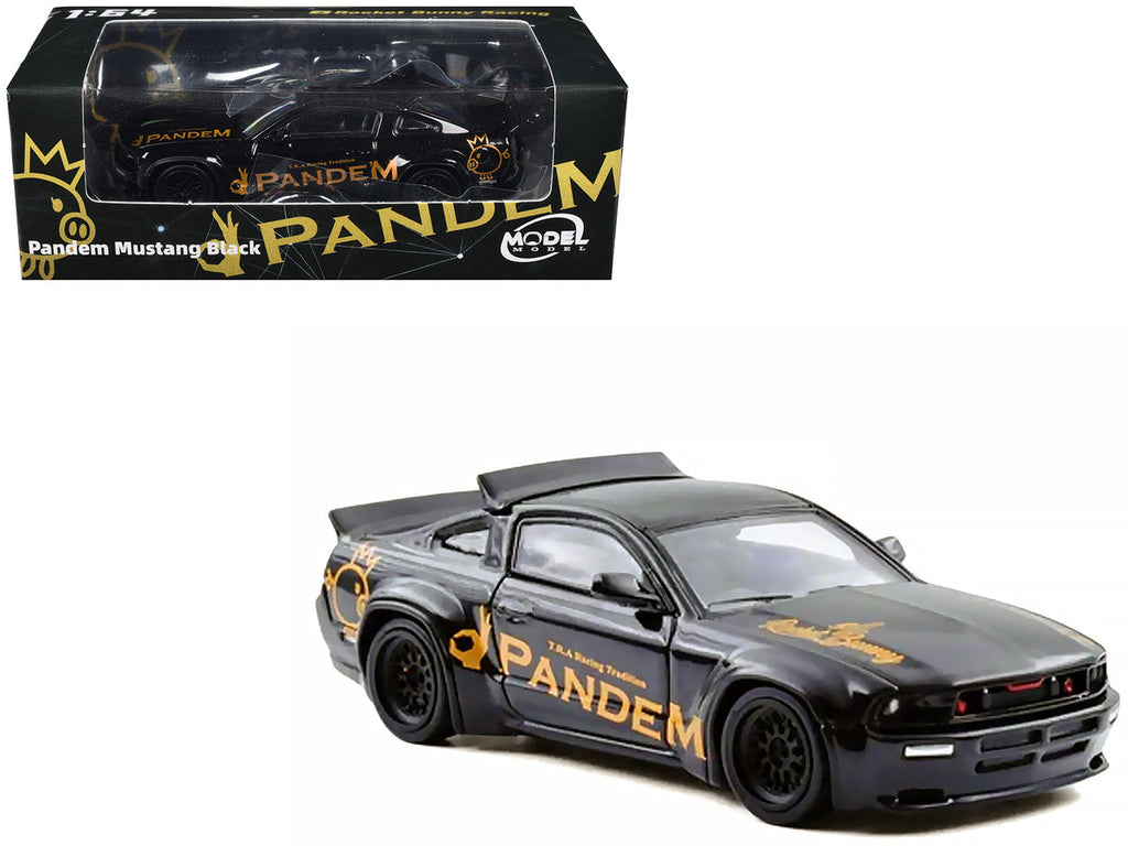 Pandem Mustang Black with Gold Graphics 1/64 Diecast Model Car by Model Model-4