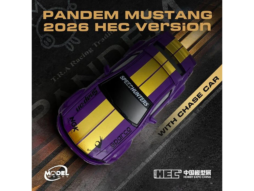 Pandem Mustang "SpeedHunters" Purple Metallic with Yellow Stripes "Hobby Expo China 2026 Event Edition" 1/64 Diecast Model Car by Model Model-2