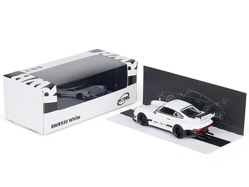 RWB 930 Matt White with Black Stripes 1/64 Diecast Model Car by Model Model-4