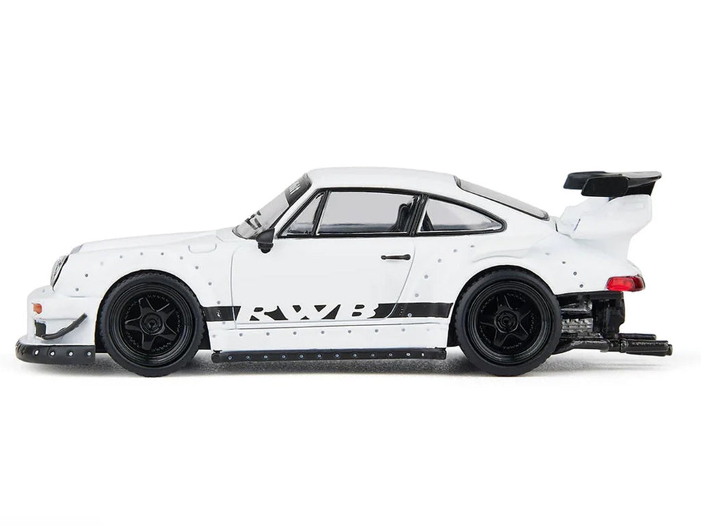 RWB 930 Matt White with Black Stripes 1/64 Diecast Model Car by Model Model-1
